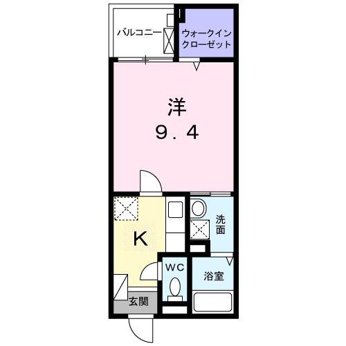 ホワイトスター(1K/2階)の間取り写真