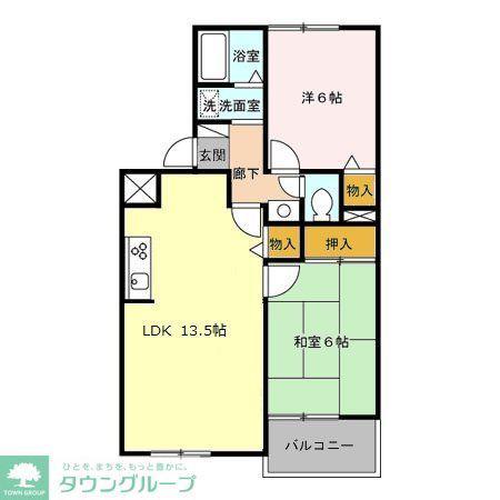 第2グリーンハイツ(2LDK/2階)の間取り写真