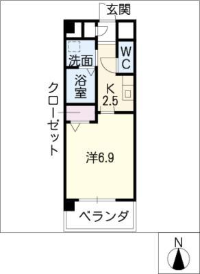 ETOILE(1K/6階)の間取り写真