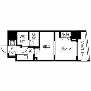 スパシエ蒲田グランドタワー(2K/13階)の間取り写真