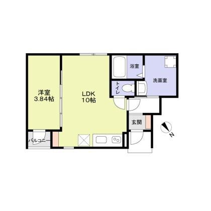 スールソレイユうずら野(1LDK/1階)の間取り写真