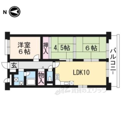 ドムス岩倉(3LDK/2階)の間取り写真