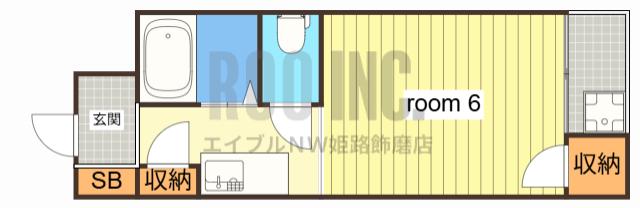 センチュリーアート21(1K/1階)の間取り写真