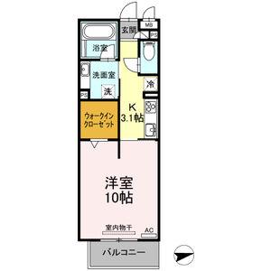 LUNA SOLEIL(1K/2階)の間取り写真