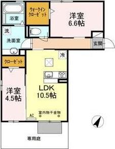 アンダー フォレスト IV(2LDK/1階)の間取り写真