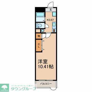 パークサイドメルヴェーユ(1K/1階)の間取り写真