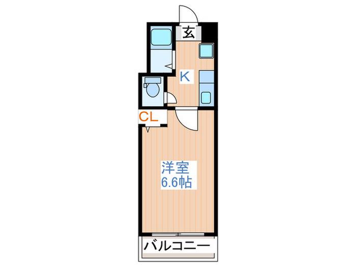 平和マンション上杉(1K/2階)の間取り写真