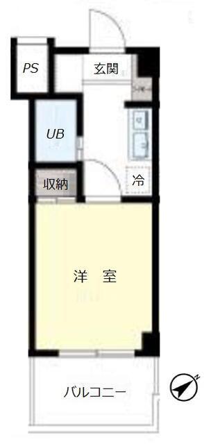 ステップイン88(1K/3階)の間取り写真