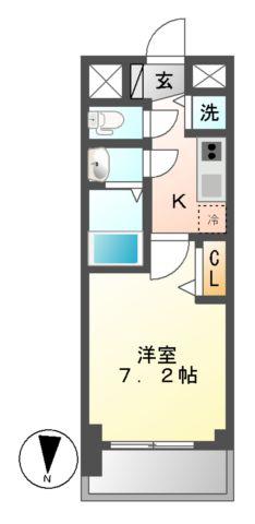 プレサンス丸の内雅殿(1K/8階)の間取り写真