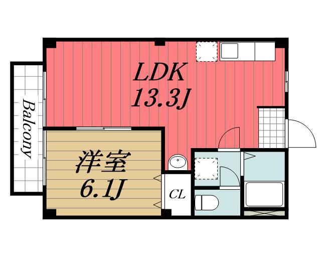 メゾンドボナール(1LDK/1階)の間取り写真