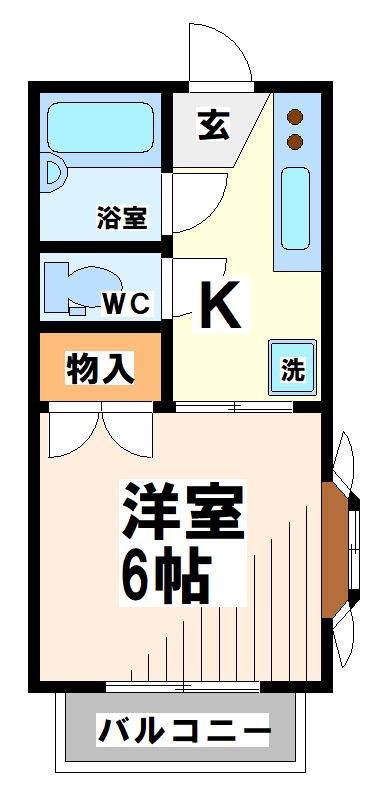 第二杉田ハイツ 弊社管理物件(1K/1階)の間取り写真