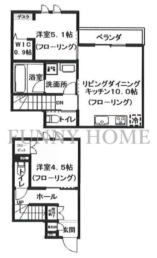 へーベルメゾン宮前2丁目(2LDK/1階)の間取り写真