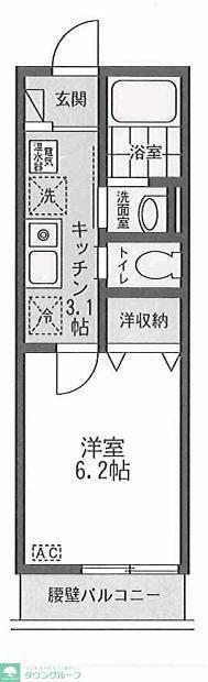 ティルタ南住吉(1K/2階)の間取り写真