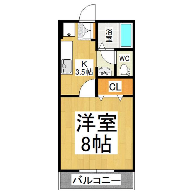 エスポアールA(1K/1階)の間取り写真