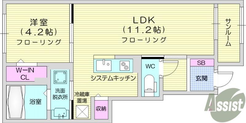 マクリ―ムーア(1LDK/1階)の間取り写真