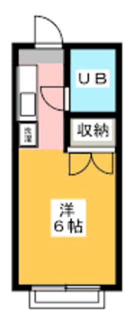 コーポ二葉2号A棟(1K/2階)の間取り写真