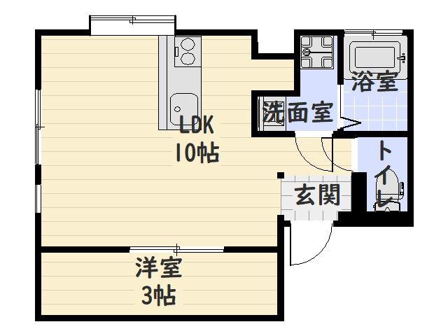 華なんBLD(1LDK/4階)の間取り写真