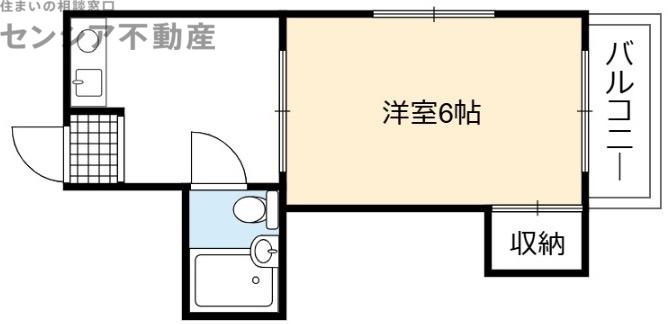 晩成ハイツ関目(1DK/2階)の間取り写真