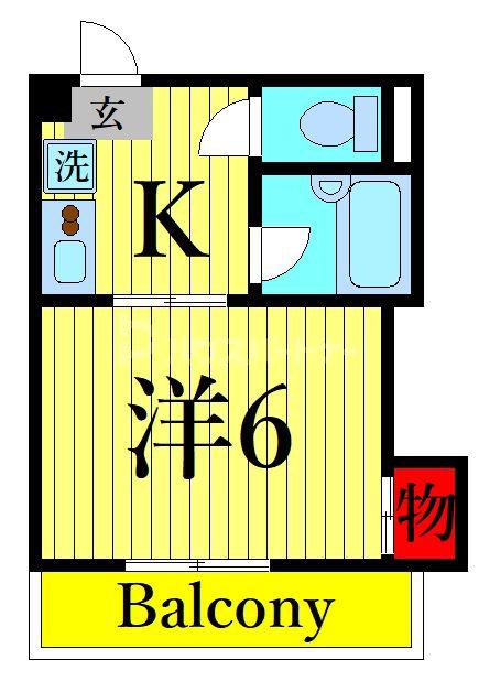 プラムハイライズII(1K/3階)の間取り写真