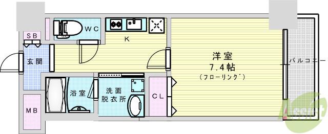 セレッソコート新大阪(1K/7階)の間取り写真