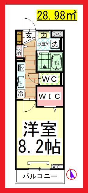 DL ヴィラ新天地 (1K/1階)の間取り写真