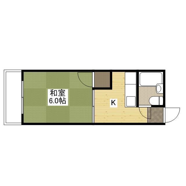 マンションMIWA(1K/1階)の間取り写真