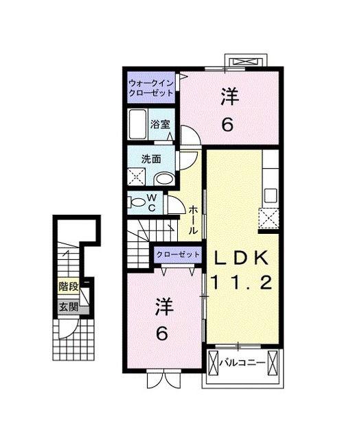 スイートフラワーさくら(2LDK/2階)の間取り写真