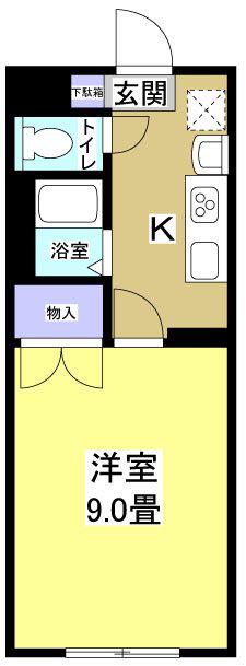 リゾーム高見(1K/3階)の間取り写真