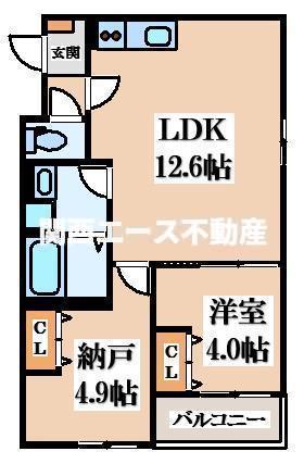 CASA HANAZONO(2LDK/3階)の間取り写真