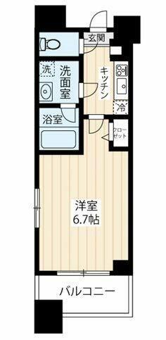 エルグランジュテ横濱(1K/9階)の間取り写真