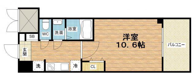 スプランディッド京橋イースト(1K/3階)の間取り写真