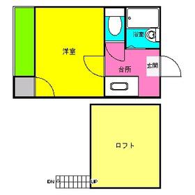 アクアフレスカ六本松(1K/2階)の間取り写真