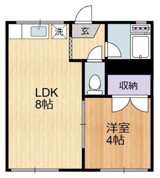 コーポ山川(1LDK/1階)の間取り写真