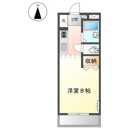 サンフィット国富(1K/2階)の間取り写真