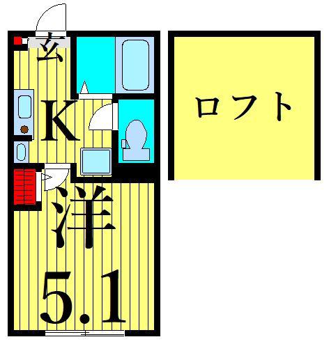 LEAVELL PORT四つ木AXIS(1K/1階)の間取り写真