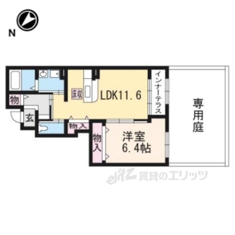 チアロ ルーチェ(1LDK/1階)の間取り写真