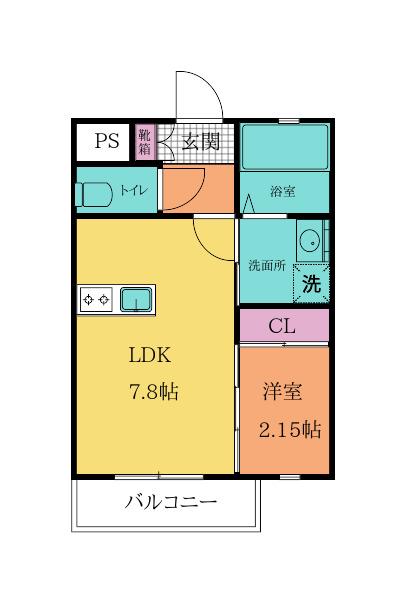 STUDIE小倉離宮(1LDK/9階)の間取り写真