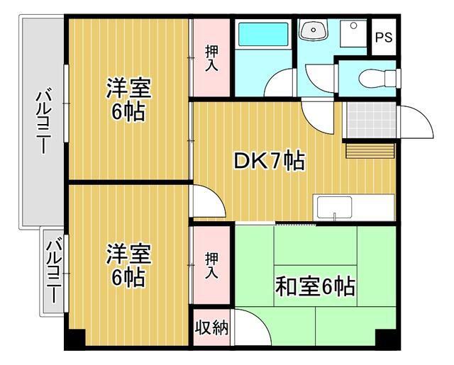 REGALO嵐山口(3DK/4階)の間取り写真