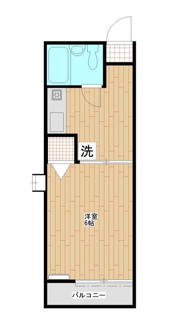 サンシャイン(1K/2階)の間取り写真