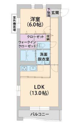 プレミアムコートみなみ野III(1LDK/2階)の間取り写真