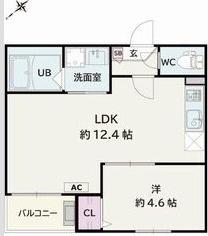 JACK YAWATA IV(1LDK/2階)の間取り写真