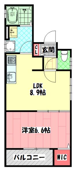 クリエオーレ日吉町(1LDK/3階)の間取り写真