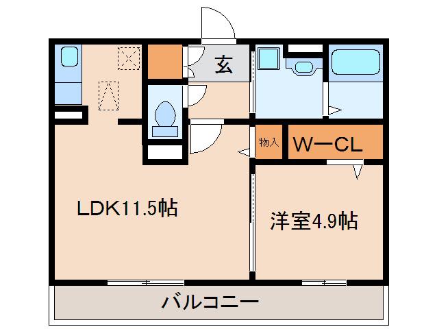 ソフィーユ・メゾン南福岡(1LDK/2階)の間取り写真