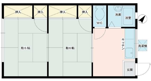 フローラルカネコ(2K/2階)の間取り写真