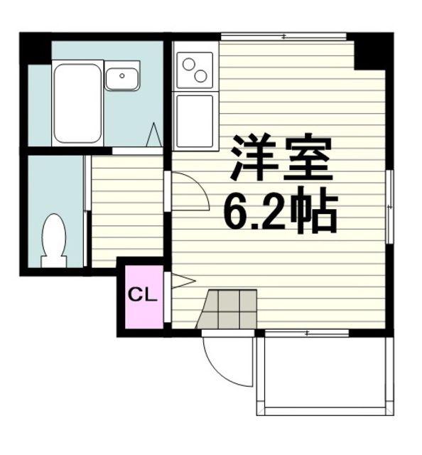 F・E大口(ワンルーム/2階)の間取り写真