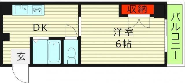 BELONG千林 旧千林ロイヤルハイツ(1DK/11階)の間取り写真
