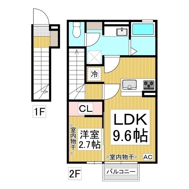 ピースヒルズ(1LDK/2階)の間取り写真