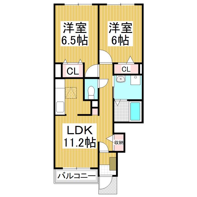 FINE桜(2LDK/1階)の間取り写真