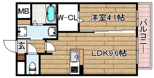 フェア・ソレイユ(1LDK/2階)の間取り写真
