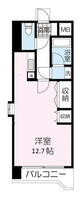 ロイヤルヒルズ泉中央II(ワンルーム/3階)の間取り写真